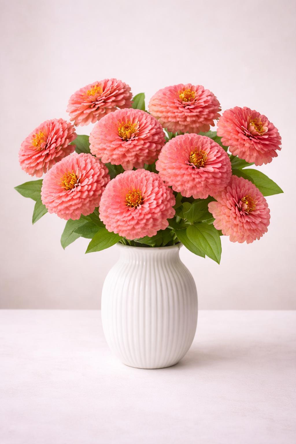ZINNIA ELEGANS Salmon Queen 50 Seeds